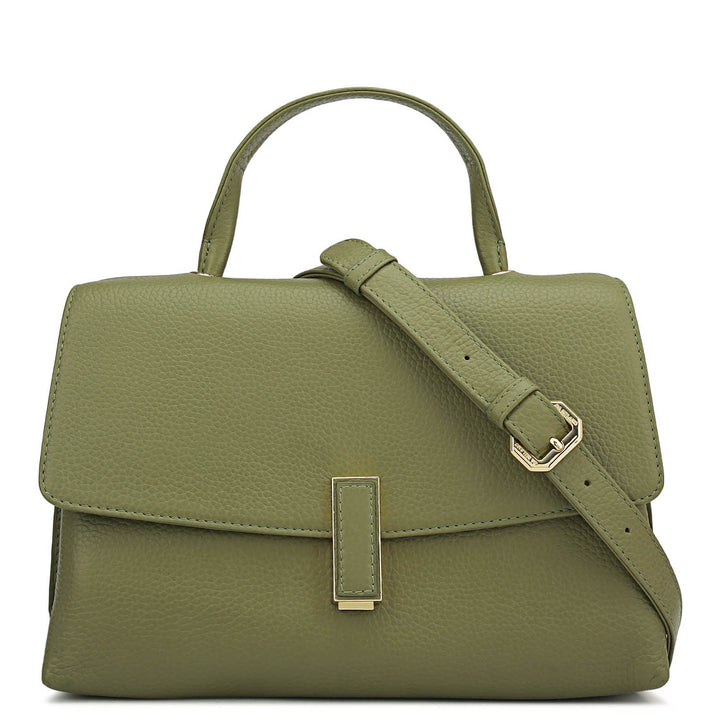 Small Wax Leather Satchel - Fern