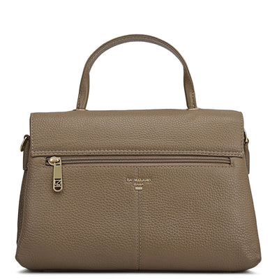 Small Wax Leather Satchel - Greyish Taupe