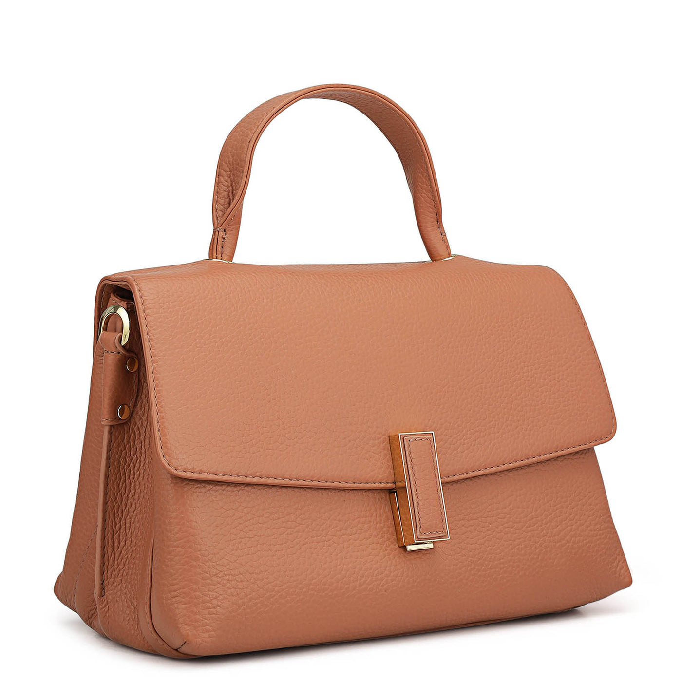 Small Wax Leather Satchel - Terracotta