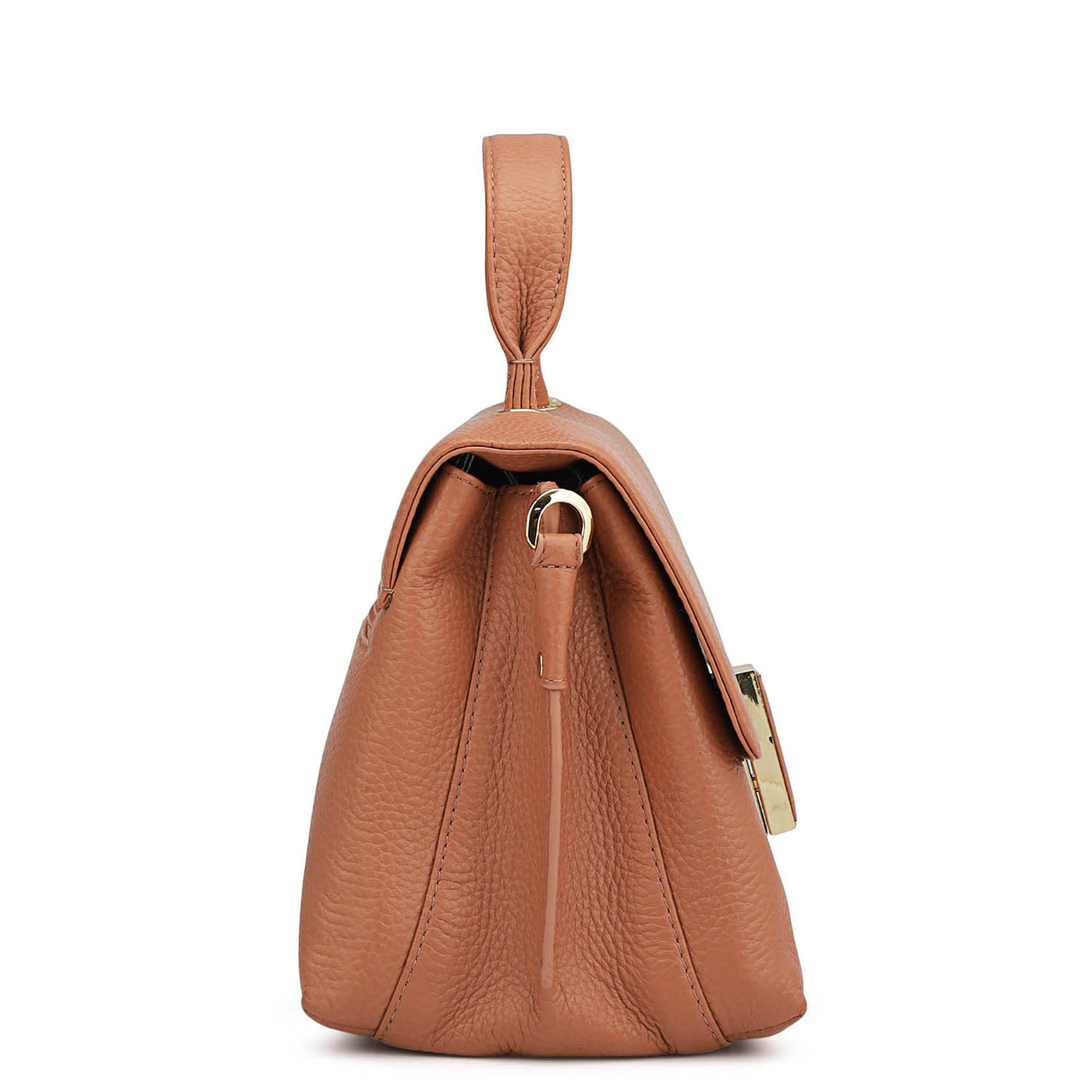 Small Wax Leather Satchel - Terracotta