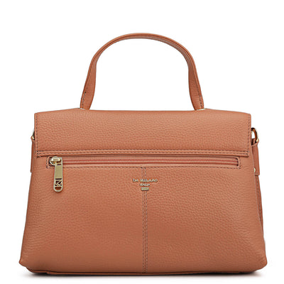 Small Wax Leather Satchel - Terracotta