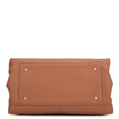 Small Wax Leather Satchel - Terracotta