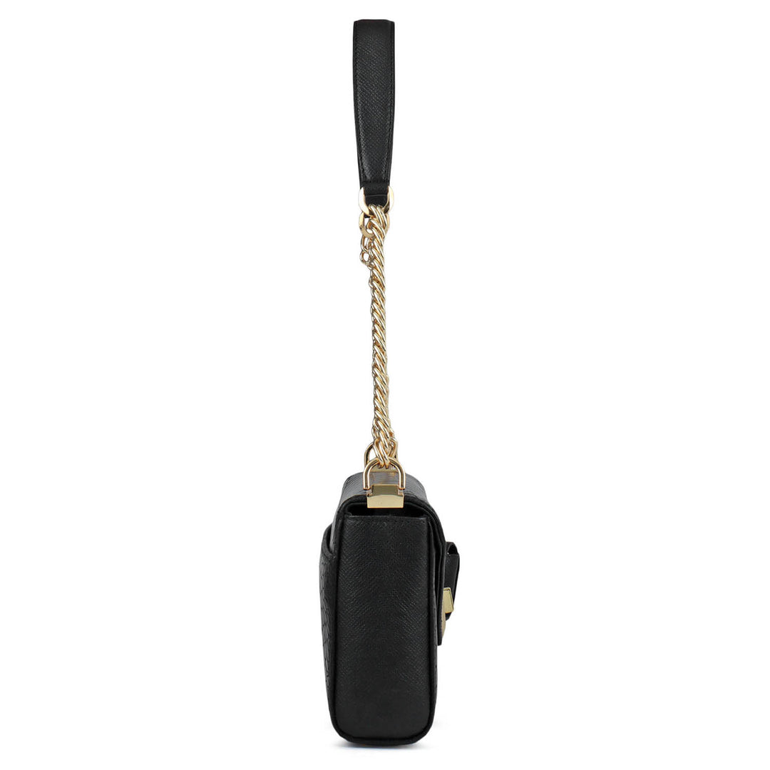 Allure Croco Franzy Leather Baguette - Black