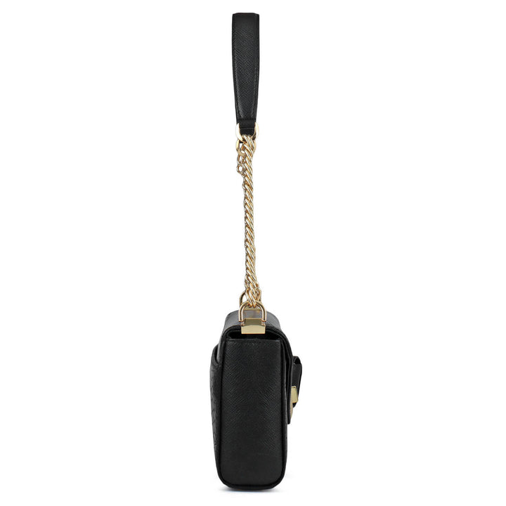 Allure Croco Franzy Leather Baguette - Black