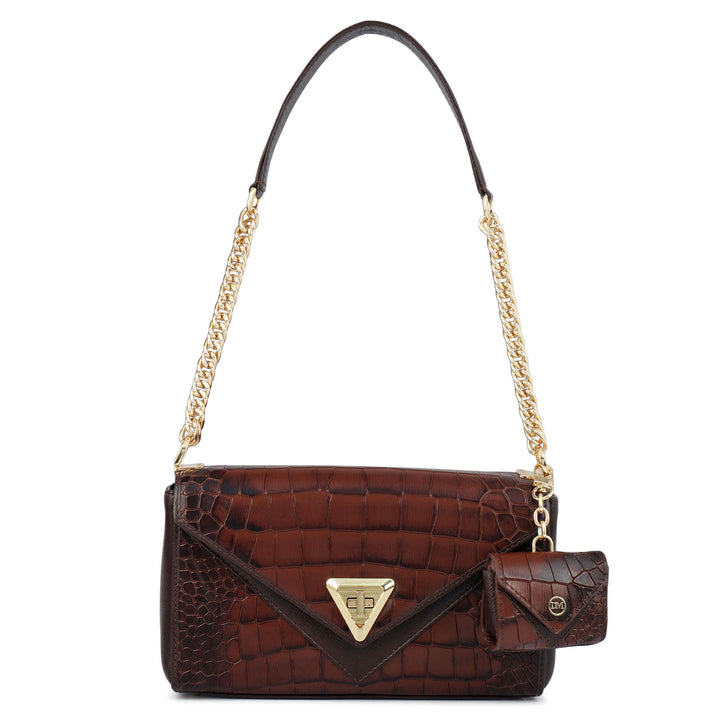 Allure Croco Franzy Leather Baguette - Date