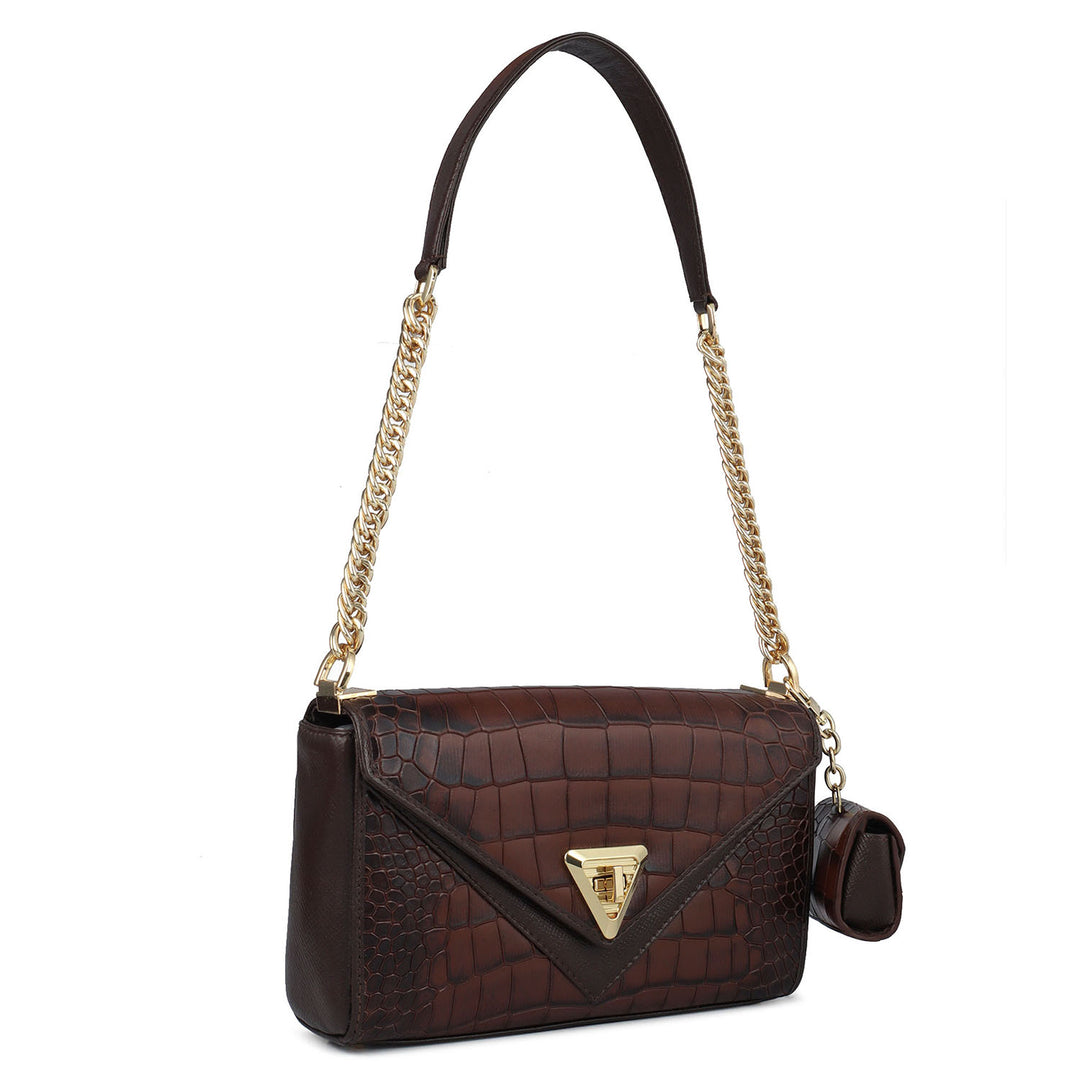 Allure Croco Franzy Leather Baguette - Date