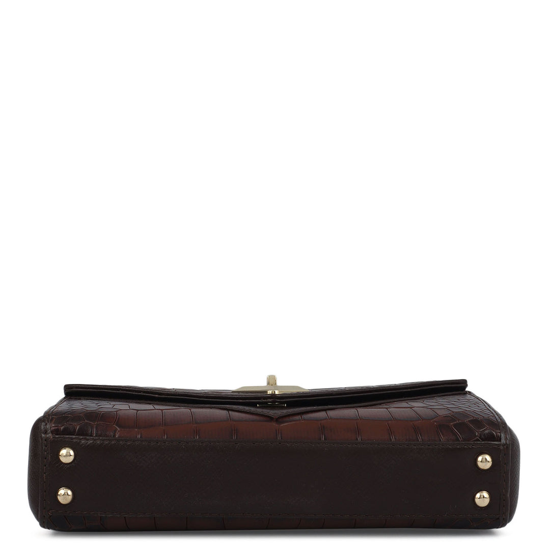 Allure Croco Franzy Leather Baguette - Date