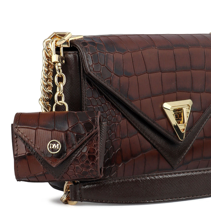 Allure Croco Franzy Leather Baguette - Date