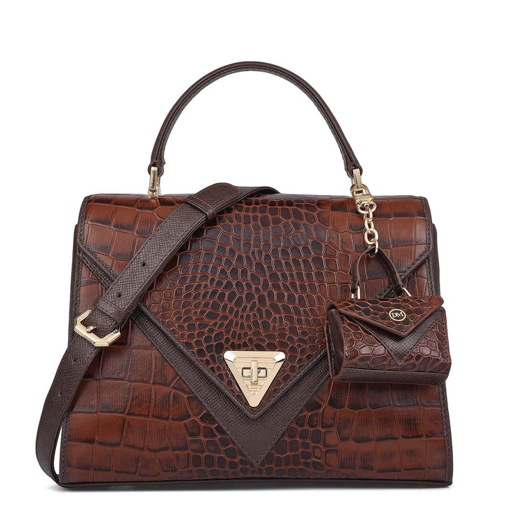 Allure Croco Franzy Leather Satchel - Date