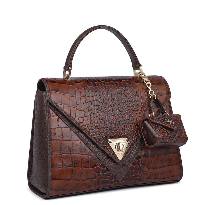 Allure Croco Franzy Leather Satchel - Date