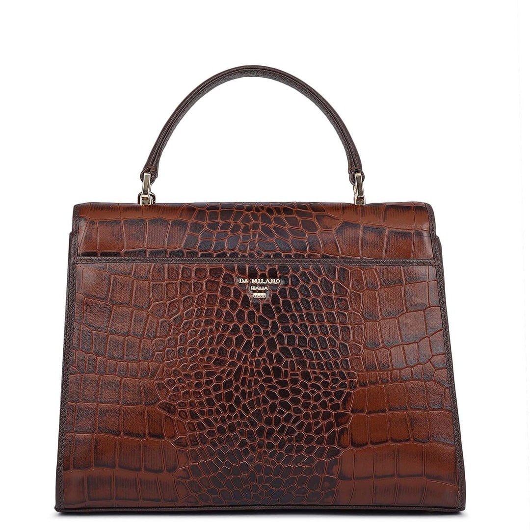 Allure Croco Franzy Leather Satchel - Date