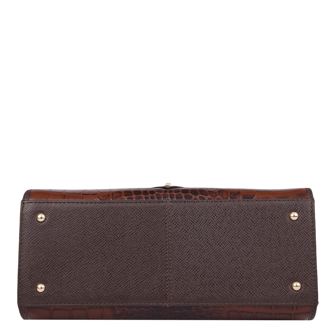 Allure Croco Franzy Leather Satchel - Date