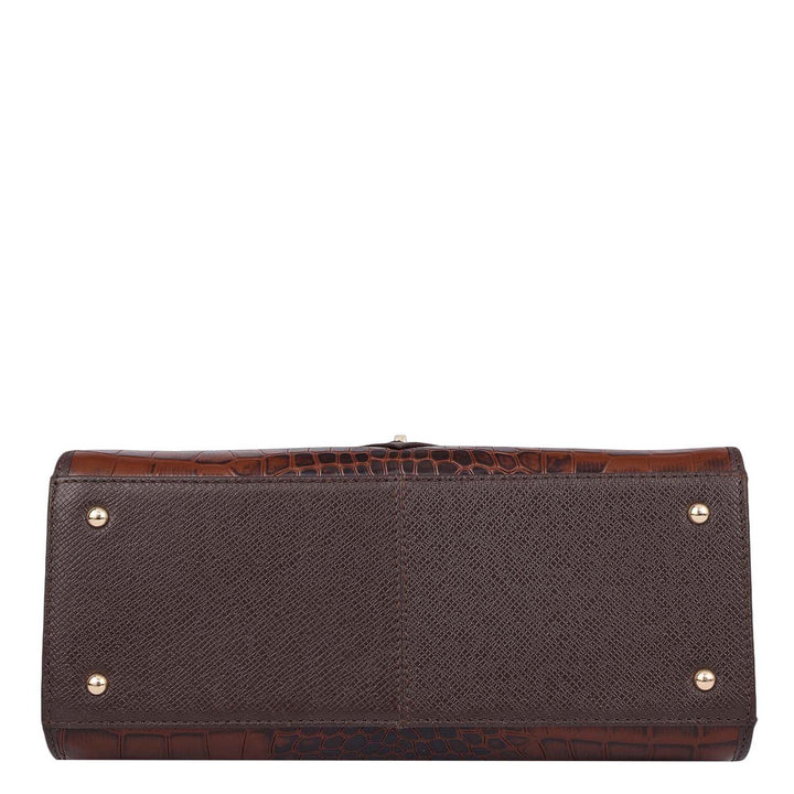 Allure Croco Franzy Leather Satchel - Date