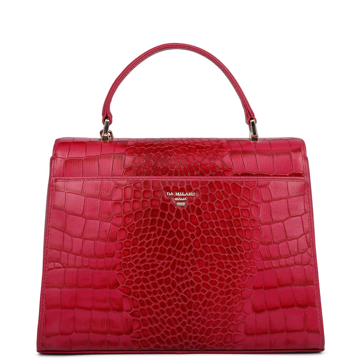 Allure Croco Franzy Leather Satchel - Plumberry