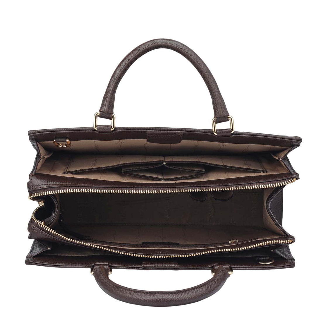 Medium Croco Franzy Leather Satchel - Date