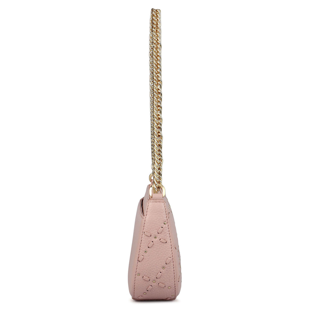 Serena Wax Leather Baguette - Feather