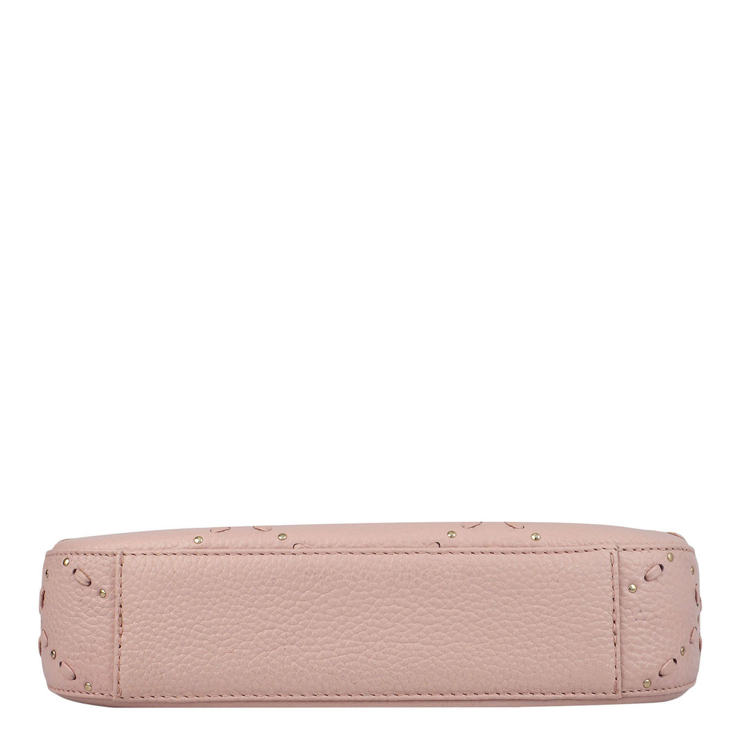 Serena Wax Leather Baguette - Feather