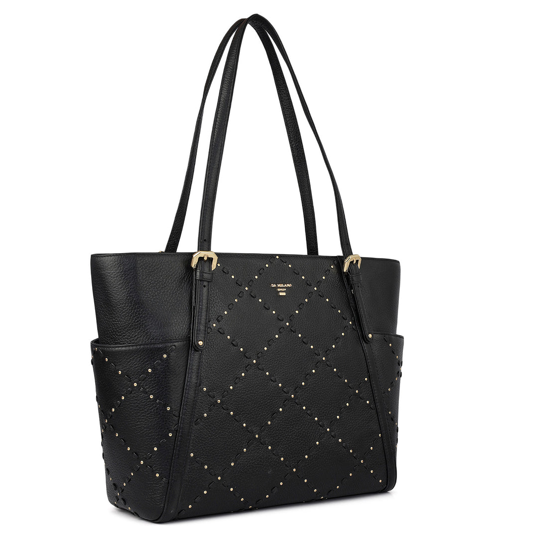 Serena Wax Leather Shoulder Bag - Black