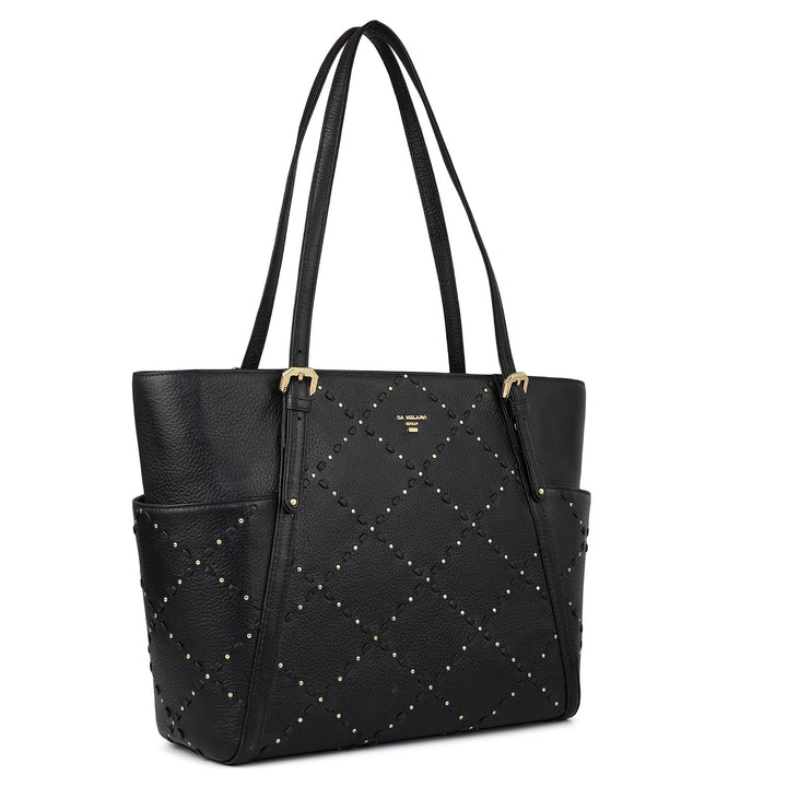 Serena Wax Leather Shoulder Bag - Black