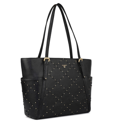 Serena Bunti Wax Leather Shoulder Bag - Black