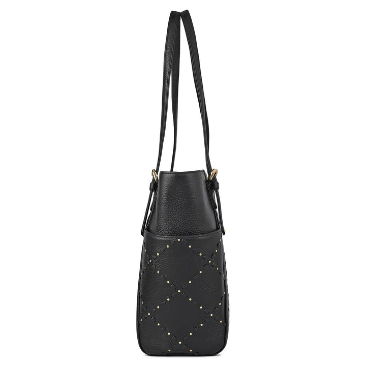 Serena Wax Leather Shoulder Bag - Black