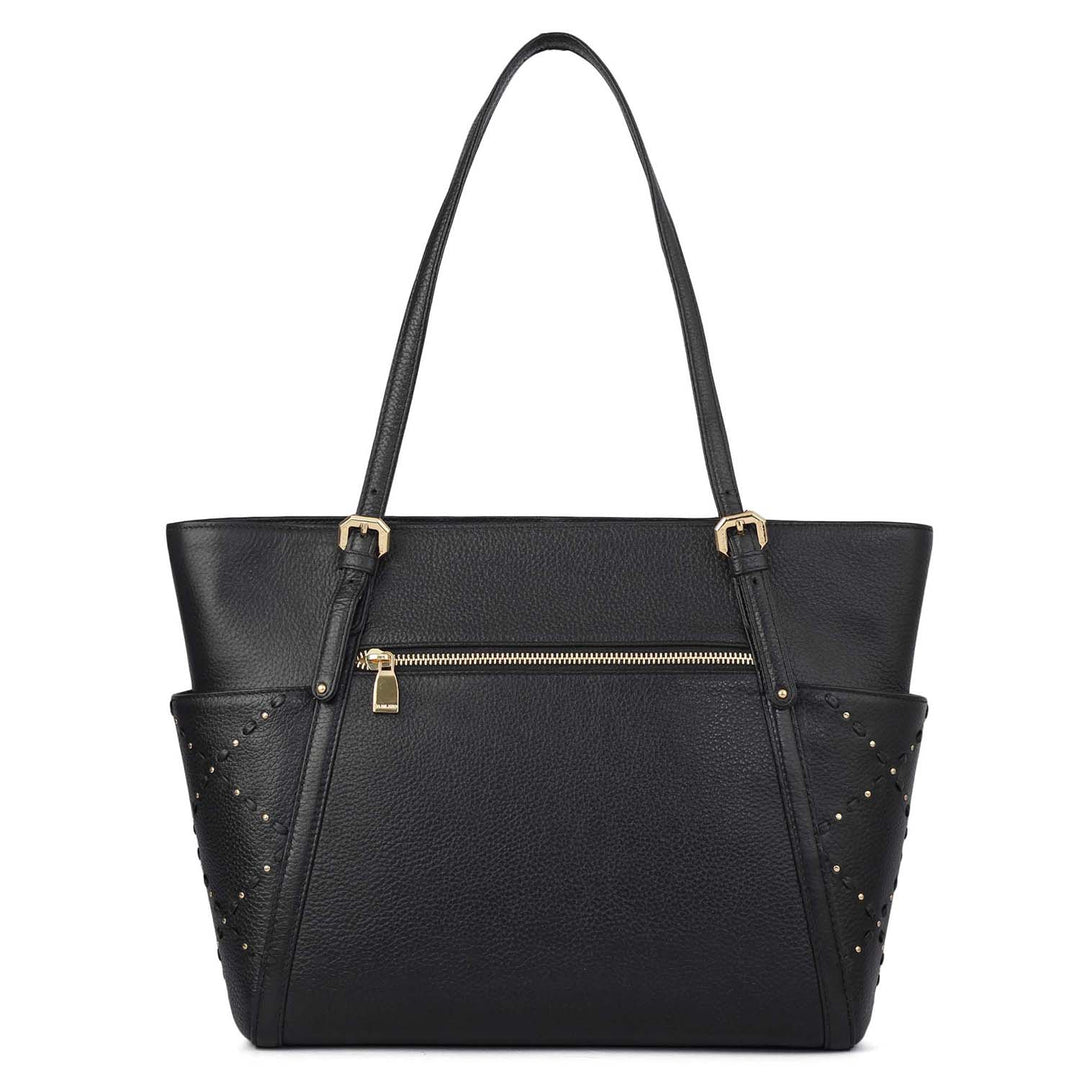 Serena Wax Leather Shoulder Bag - Black