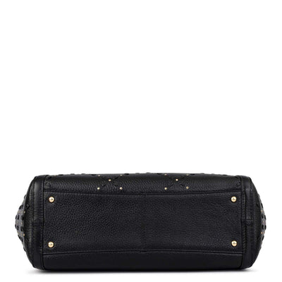 Serena Bunti Wax Leather Shoulder Bag - Black
