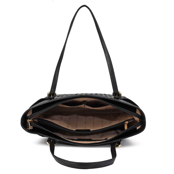 Serena Wax Leather Shoulder Bag - Black