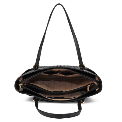Serena Bunti Wax Leather Shoulder Bag - Black