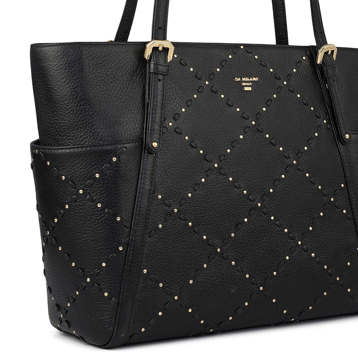 Serena Wax Leather Shoulder Bag - Black