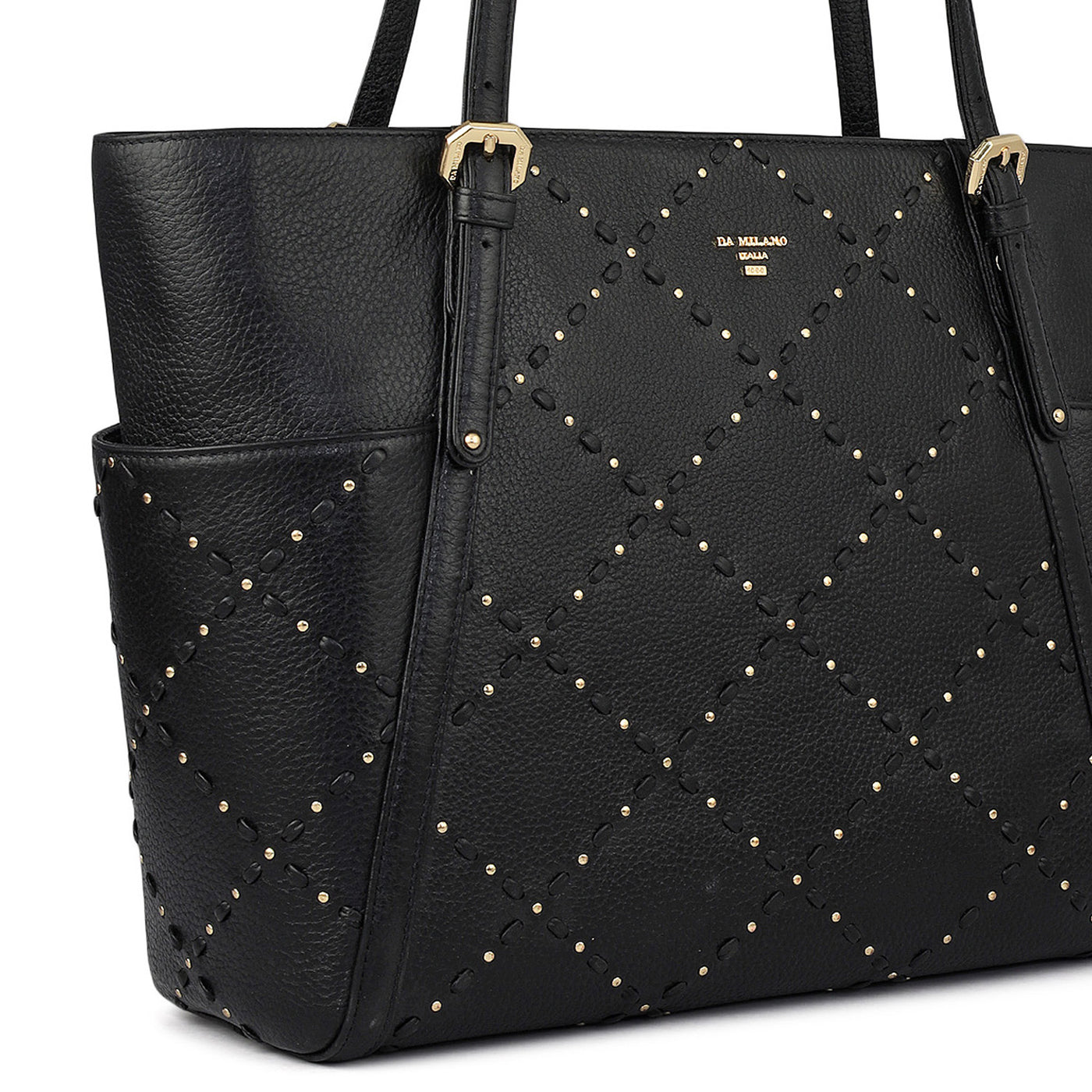 Serena Bunti Wax Leather Shoulder Bag - Black