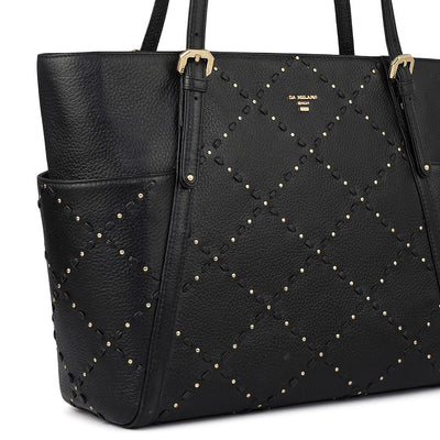 Serena Bunti Wax Leather Shoulder Bag - Black
