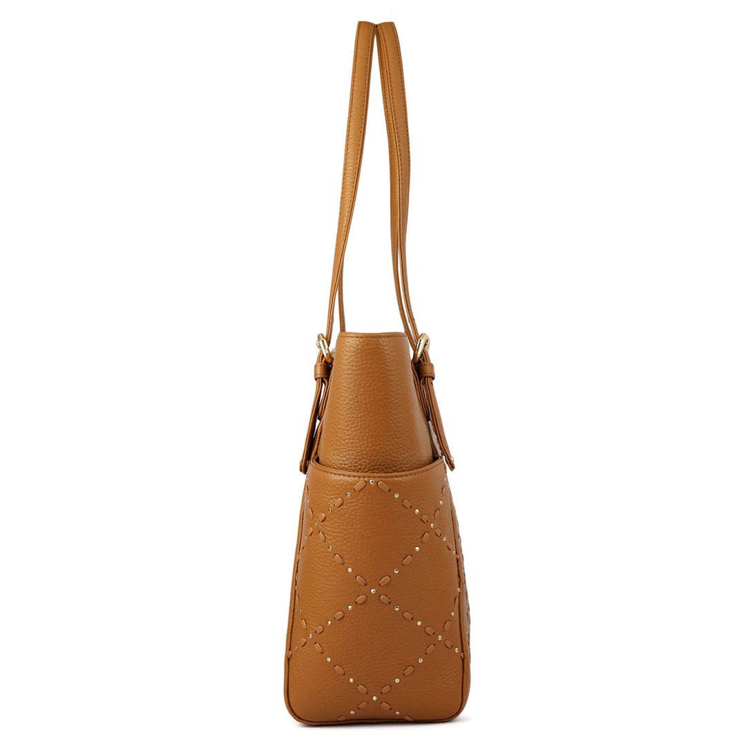 Serena Wax Leather Shoulder Bag - Caramel