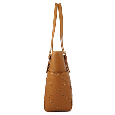 Serena Bunti Wax Leather Shoulder Bag - Caramel