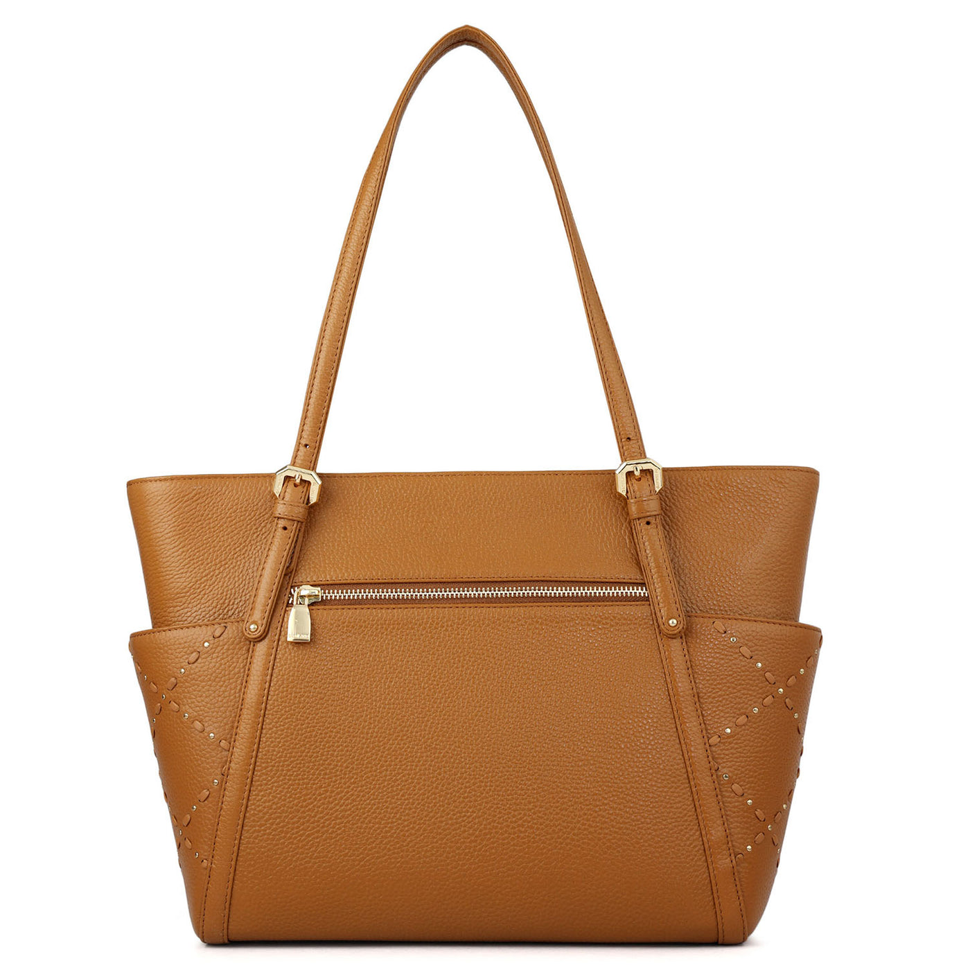 Serena Bunti Wax Leather Shoulder Bag - Caramel