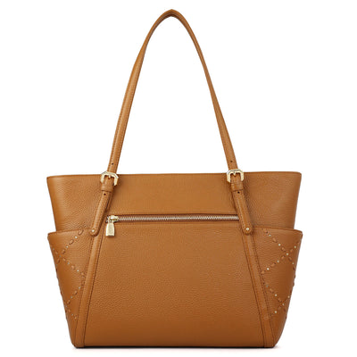 Serena Bunti Wax Leather Shoulder Bag - Caramel