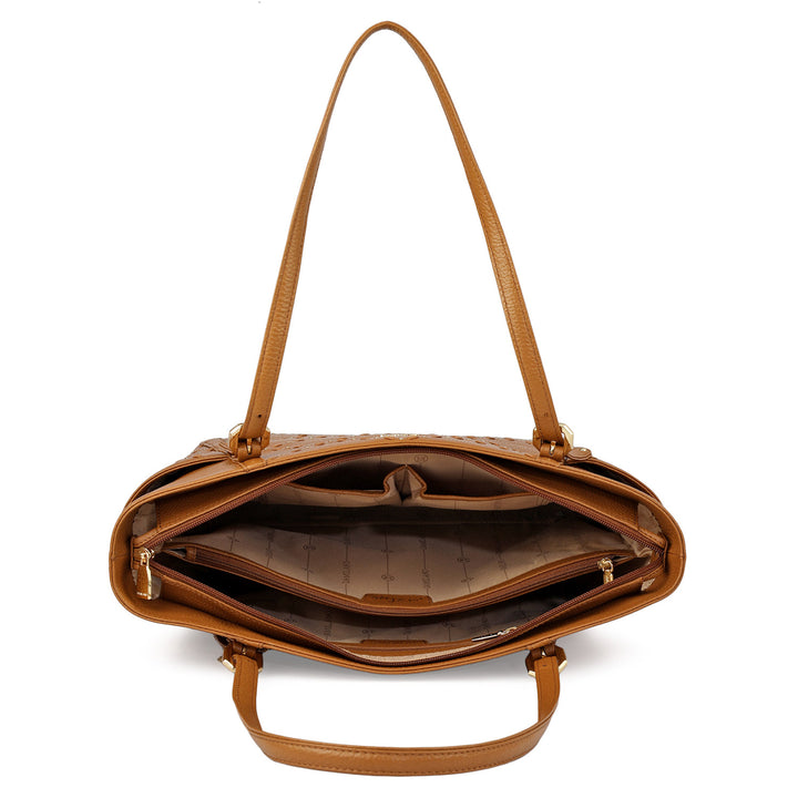 Serena Wax Leather Shoulder Bag - Caramel