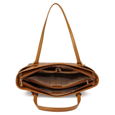Serena Bunti Wax Leather Shoulder Bag - Caramel