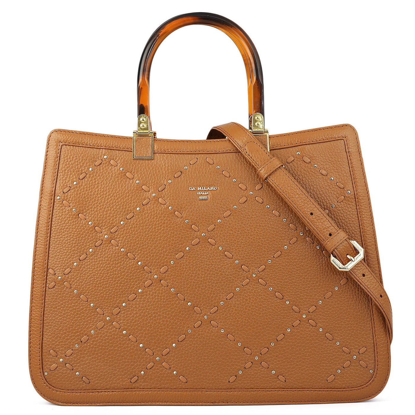 Serena Bunti Wax Leather Satchel - Caramel