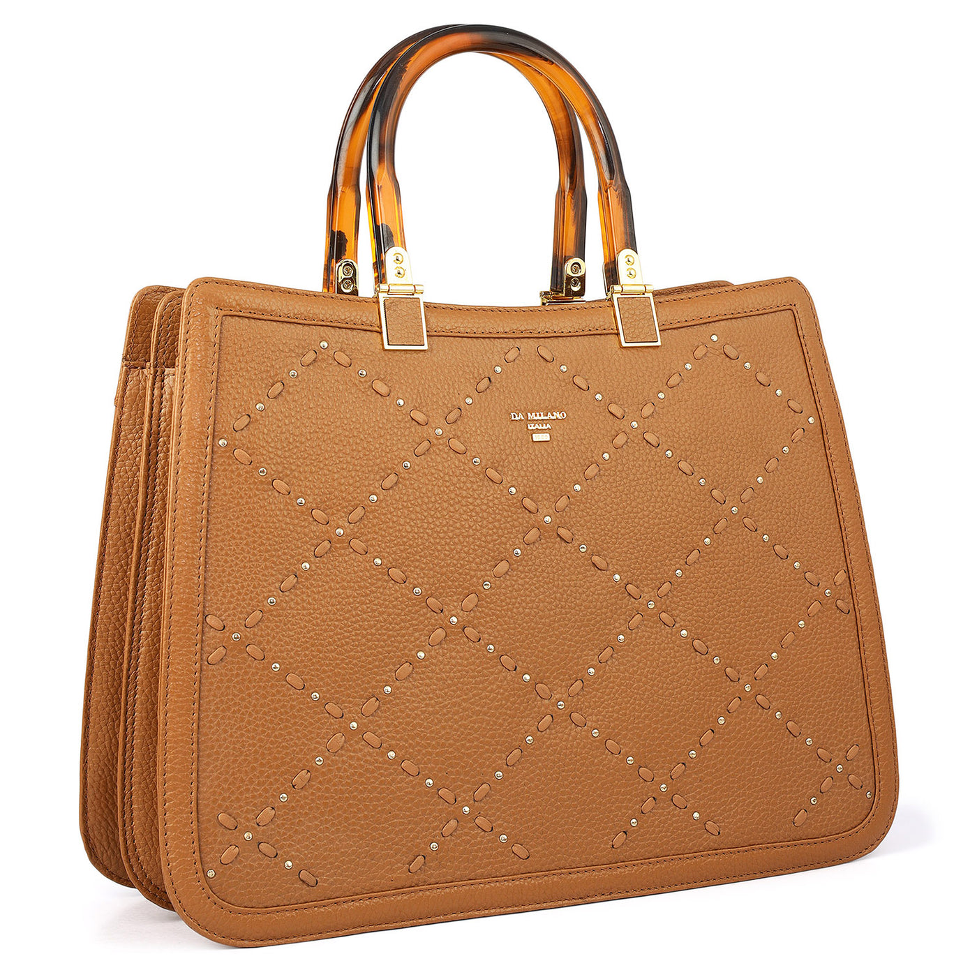 Serena Bunti Wax Leather Satchel - Caramel