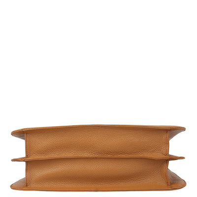 Serena Bunti Wax Leather Satchel - Caramel