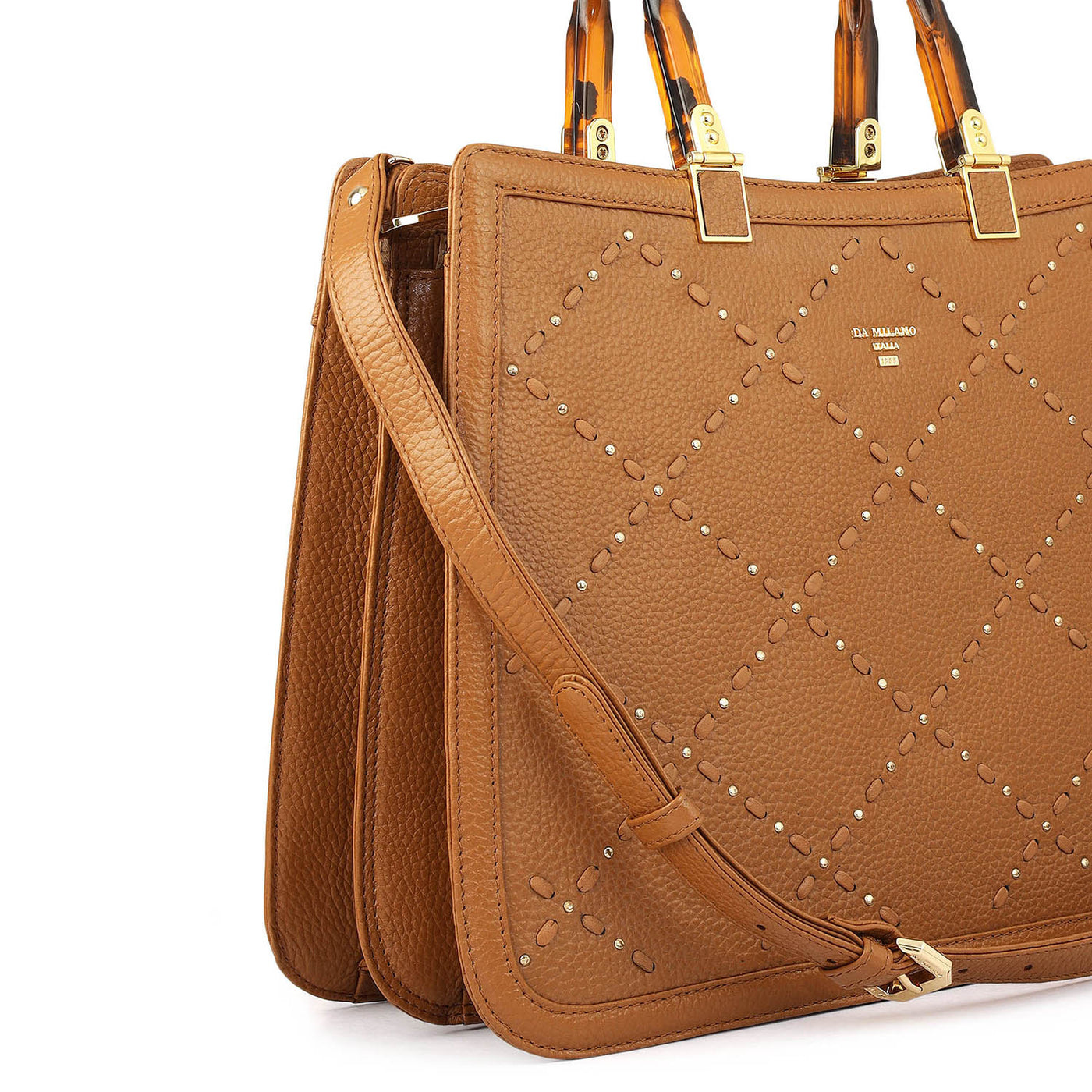 Serena Bunti Wax Leather Satchel - Caramel