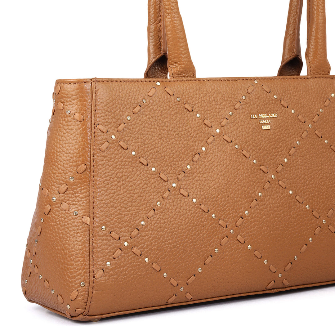 Serena Wax Leather Shoulder Bag - Caramel