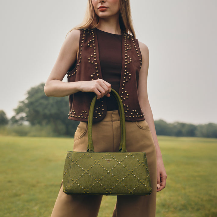 Serena Wax Leather Shoulder Bag - Fern