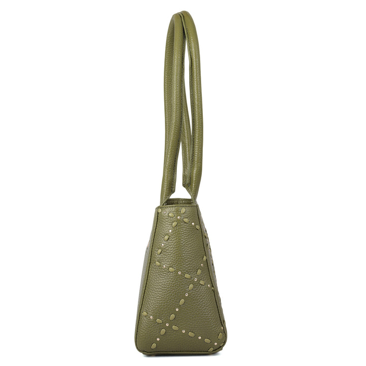 Serena Wax Leather Shoulder Bag - Fern