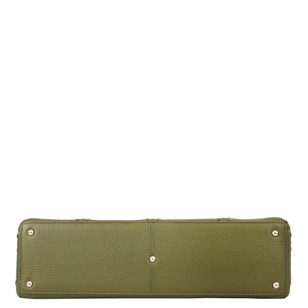 Serena Wax Leather Shoulder Bag - Fern