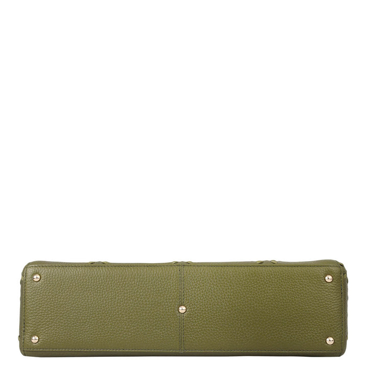 Serena Wax Leather Shoulder Bag - Fern