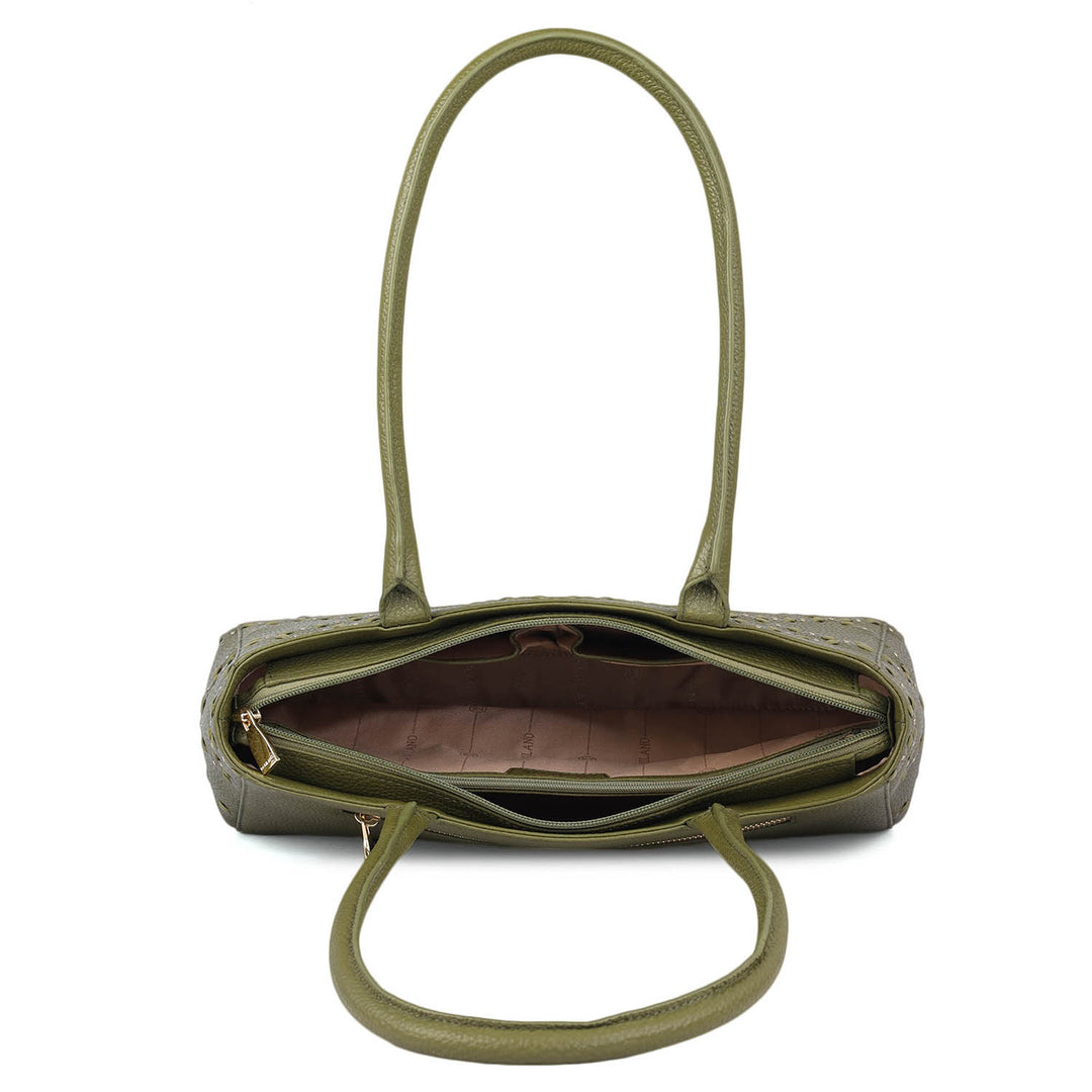 Serena Wax Leather Shoulder Bag - Fern