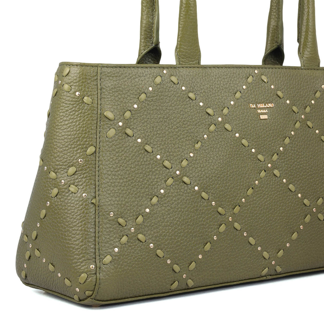 Serena Wax Leather Shoulder Bag - Fern