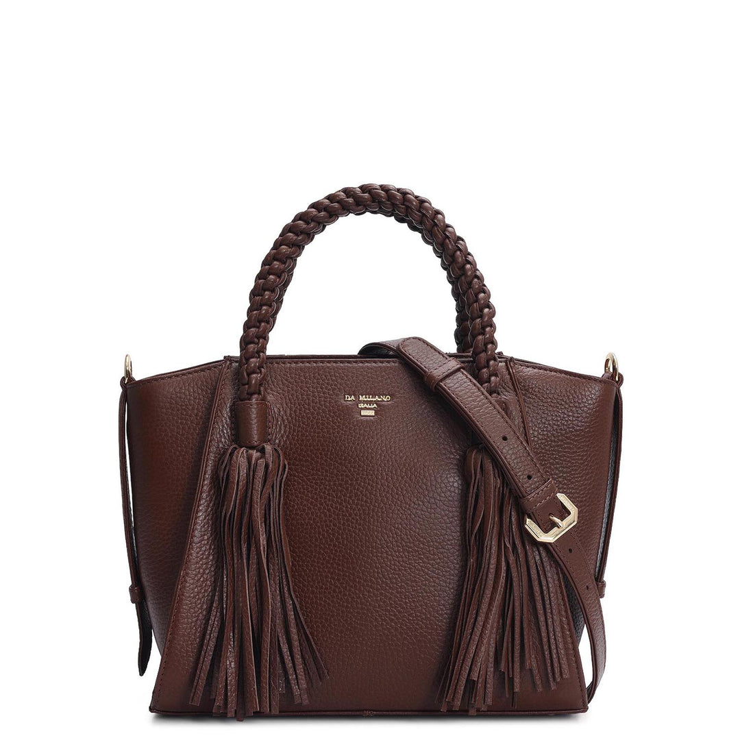 Small Wax Leather Satchel - Espresso